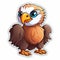 Cute Cartoon Eagle Vinyl Sticker With Soft Shading And Vivid Birdlife