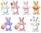 Cute Cartoon Easter Bunnies Clip Art