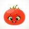 Cute cartoon emoji red juicy tomato isolated on white