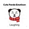 Cute cartoon emoticon baby panda laughing. Emoji character cartoon Panda stickers emoticons with happy emotion