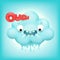 Cute cartoon emoticon cloud character