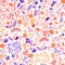 Cute cartoon feministic and floral seamless pattern with girl power and girls rules fashion elements. Cute girl seamless