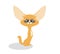 Cute cartoon fennec . Cute red small fox with big funny ears
