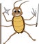 Cute Cartoon Fighting Cockroach