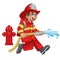 Cute cartoon of firefighter