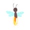 Cute cartoon firefly character vector Illustration