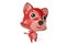 Cute cartoon Firefox,3D illustration.