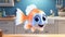 Cute Cartoon Fish In Pixar-style Kitchen - 4k High Resolution