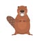 Cute cartoon flat vector standing beaver character