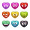 Cute cartoon fluffy hearts emoji.