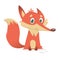 Cute cartoon fox character. Wild forest animal collection. Baby education. Isolated. White background.