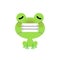 Cute cartoon frog with medical mask