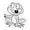 Cute cartoon frog outlined on a white background