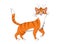 Cute cartoon funny red striped cat. Kind drawing smiling baby animal pet kitten playful. Creative graphic hand drawn