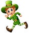 Cute cartoon girl Leprechaun running