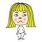 Cute cartoon girl showing boring mood, Hipster cartoon, women cartoon character in flat style, Mascot design