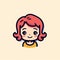 Cute Cartoon Girls With Red Hair: A Delightful Blend Of Simple Line Work And Retro Style