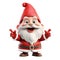 Cute cartoon gnome. Christmas red santa claus. on whith background