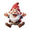 Cute cartoon gnome. Christmas red santa claus. on whith background