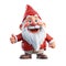 Cute cartoon gnome. Christmas red santa claus. on whith background