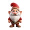 Cute cartoon gnome. Christmas red santa claus. on whith background