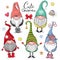 Cute Cartoon Gnomes isolated on a white background