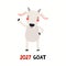 Cute cartoon goat, 2027 Vietnamese zodiac sign