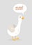 Cute cartoon goose says Honk. Flat design. Vector