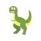 Cute cartoon green dinosaur, prehistoric dino character vector Illustration on a white background