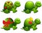 Cute Cartoon Green Turtles Clip Art