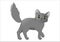 Cute cartoon grey cat