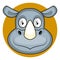 Cute cartoon grey rhino vector illustration