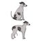 Cute cartoon Greyhound dog vector clipart. Pedigree kennel doggie for pet parlor mascot. Purebred domestic sighthound