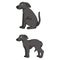 Cute cartoon Greyhound puppy vector clipart. Pedigree kennel doggie for pet parlor mascot. Purebred domestic sighthound