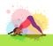 Cute cartoon gymnastics for children and healthy lifestyle