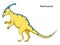 Cute cartoon hadrosaurus dino character. Vector isolated