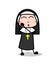 Cute Cartoon Happy Nun Blushing Face Vector