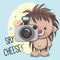 Cute cartoon Hedgehog with a camera