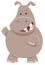 Cute cartoon hippopotamus animal character