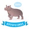 Cute cartoon Hippopotamus Vector