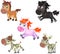 Cute cartoon horses