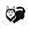 Cute cartoon husky