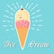 Cute cartoon ice cream character poster