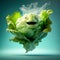 Cute Cartoon Iceberg Lettuce Character. Generative Ai