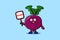 Cute Cartoon illustration Beetroot with stop sign