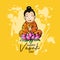 Cute cartoon illustration character. Happy Vesak Day.