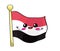 Cute cartoon illustration of Yemen flag