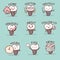 Cute cartoon implant tooth set