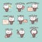 Cute cartoon implant tooth set