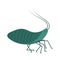 Cute cartoon insect character. Charming green bug.
